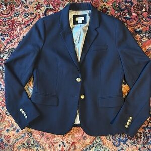 J Crew Wool Schoolboy Blazer in Navy